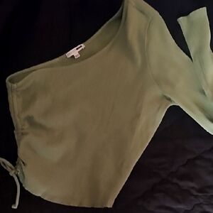 Fashion Nova Olive Ribbed Blouse